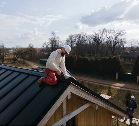 working on roof