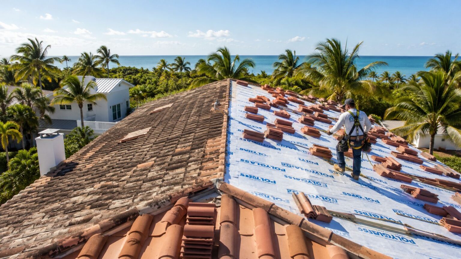 A visual reference for a South Florida roof replacement project.