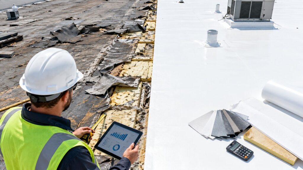 Commercial flat roof replacement planning